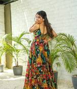 Multy color rayon fabric designer printed ceremonial long kurta