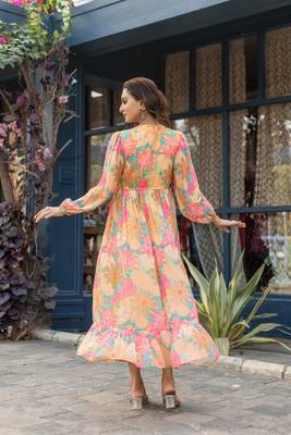 Multy color rayon fabric designer printed ceremonial long kurta 2