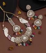 Radiant multi color kundan necklace set