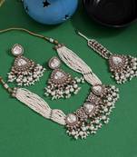 Pure radiance white color kundan necklace set
