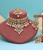 Ivory glow white color kundan necklace set