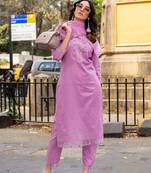 Women Embroidered Regular Work  Pure Cotton Kurta Set with Dupatta