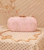 Rhea threadwork clutch- pink