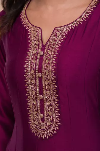 Trendmalls Vichitra Silk Anarkali Suit Set with Jacquard Dupatta for Women 