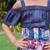 Blue printed cotton contemprary print dress