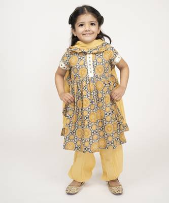 Blue printed cotton pure cotton suit with cotton dupatta 3