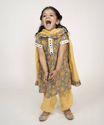 Blue printed cotton pure cotton suit with cotton dupatta 4