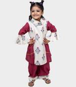 Maroon printed cotton chintz designer suit