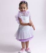 Purple plain satin unicorn dress