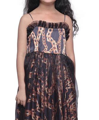 Black printed satin versace print satin dress sheer style 3