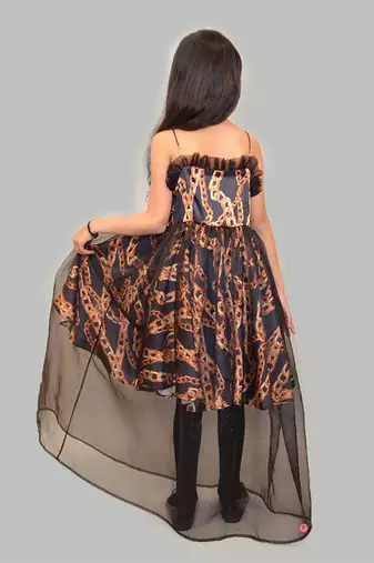 Black printed satin versace print satin dress sheer style