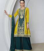 Art Silk Sequins Embroidery Kurta Palazzo Set with Dupatta for Women 