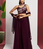Wine georgette khatli work western sharara