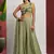 Sea green georgette khatli work western sharara