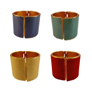 Free size brass 4 multi color plain bracelet combo 1
