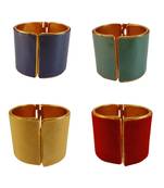 Free size brass 4 multi color plain bracelet combo