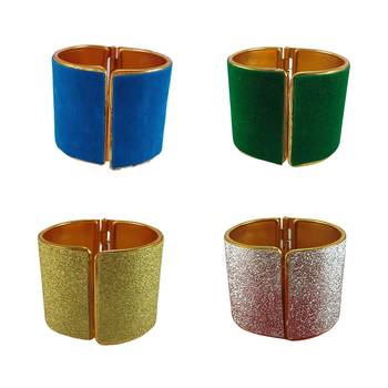 Free size brass 4 multi color plain bracelet combo 1