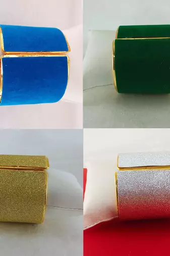 Free size brass 4 multi color plain bracelet combo