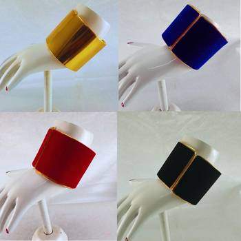 Free size brass 4 multi color plain bracelet combo 2