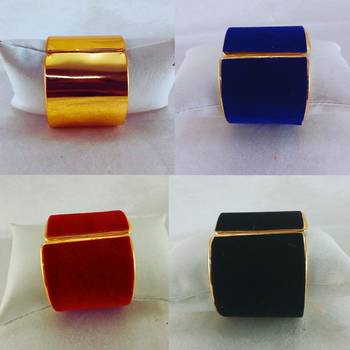 Free size brass 4 multi color plain bracelet combo 3