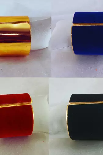 Free size brass 4 multi color plain bracelet combo