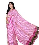 Pink silk blend zardosi work saree