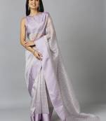 Light lavender organza stone work party wear designer saree