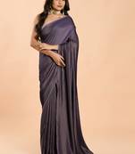 Purple burfi art silk saree with important lycra blouse