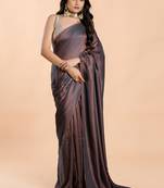 Mauve burfi art silk saree with important lycra blouse