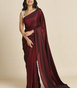 Dark maroon art silk tie dye party wear saree