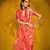 Orange two tone handloom weaving silk blend saree with contrast pallu 