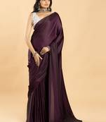 Purple burfi silk saree lycra blouse