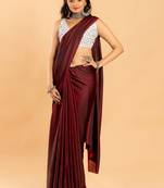 Maroon burfi silk saree lycra blouse