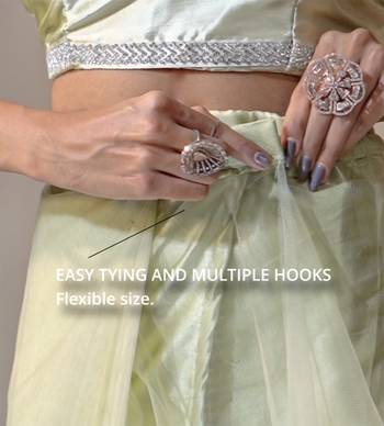 ready made pista green designer net saree 3