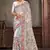Designer white resham zari embroidery work net saree