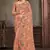 Designer dusty peach resham zari embroidery work net saree