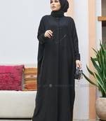 Black  kaftan abaya in firdaus fabric