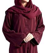 Maroon abaya with pockets and flared sleeves