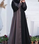 Multi-color designer abaya with long cuffs and black hijab