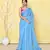 Sky blue sequin work soft pure cotton saree with blouse piece