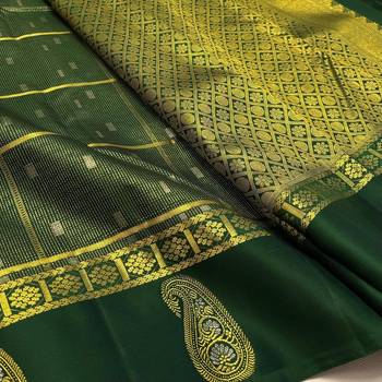 Green silk blend sarees with blouse piece 2