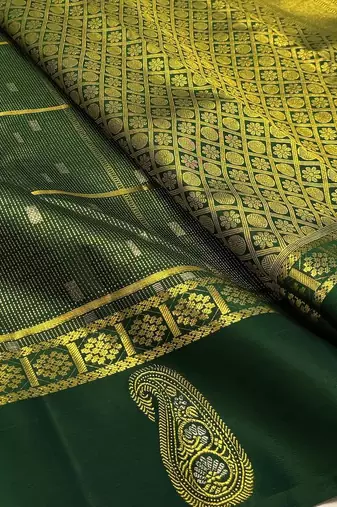 Green silk blend sarees with blouse piece