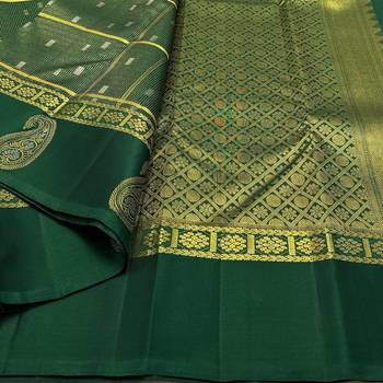 Green silk blend sarees with blouse piece 5