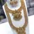 Antique gold long necklace set - traditional south indian temple design double layer bridal jewelry with lakshmi pendant
