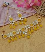 Gold-plated handcrafted kundan ethnic jewelry set – traditional necklace & earrings for party & festival wear