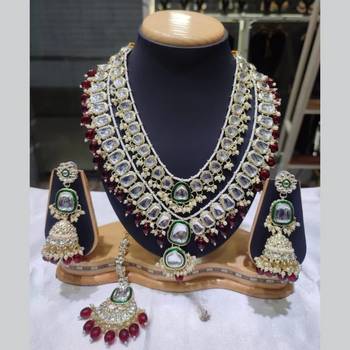 Royal polki kundan Necklace :: set with maroon accents - vintage-inspired bridal collection 2
