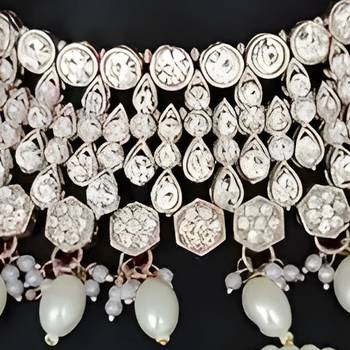 Kundan & pearl bridal jewelry set-luxury choker Necklace :: earrings & maang tikka-ethnic wedding & party wear 2