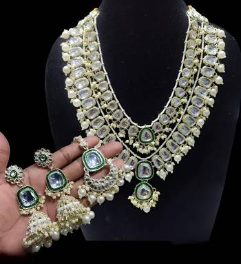 Royal polki kundan Necklace :: set with white accents - vintage-inspired bridal collection 1