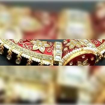 Luxurious red kundan choker Necklace :: set - traditional indian handcrafted gold-plated jewelry with earrings 2