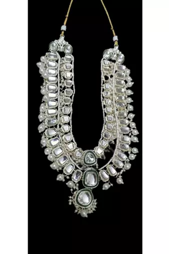 Royal polki kundan Necklace :: set with white accents - vintage-inspired bridal collection